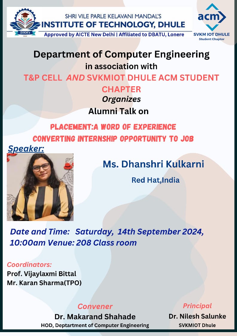 Alumni Talk on Training and Placement